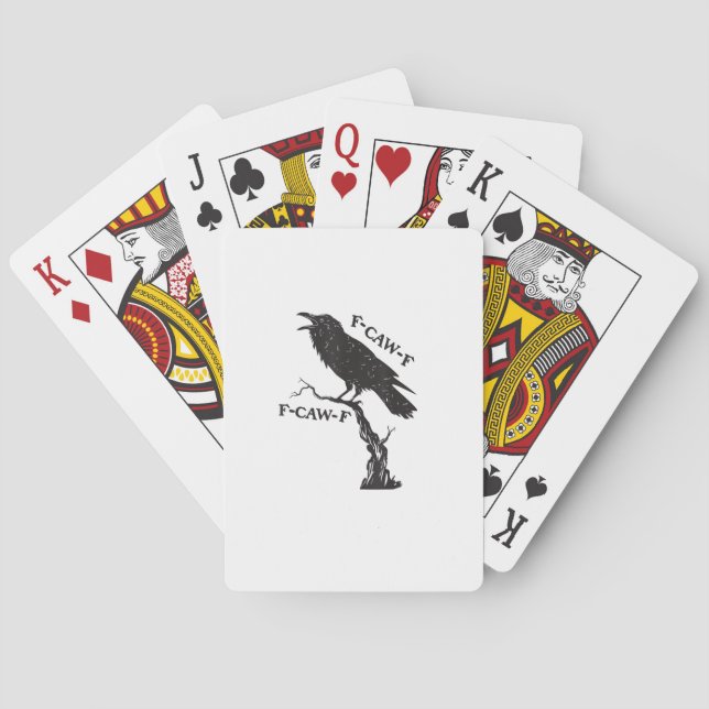 F-Caw-F Krähen-Wortspiel Lustiger Vogel Krächzen G Spielkarten (Rückseite)