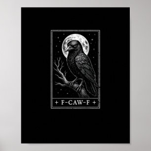 F-Caw-F Krähenkarte Lustige Halloween Vintage Rück Poster