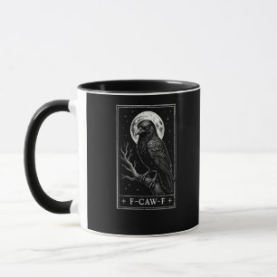 F-Caw-F Krähenkarte Lustige Halloween Vintage Rück Tasse