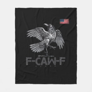 F-Caw-F Kuh Lustiger Vogel USA Vintage-Flagge Lust Fleecedecke