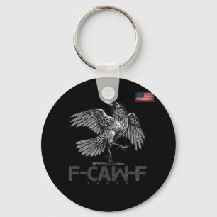 F-Caw-F Kuh Lustiger Vogel USA Vintage-Flagge Lust Schlüsselanhänger
