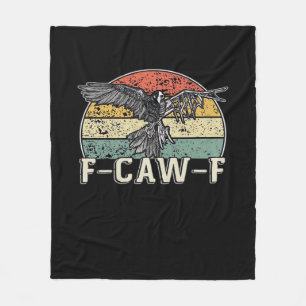 F-Caw-F Kuh Lustiger Vogel Vintage Sonnenuntergang Fleecedecke