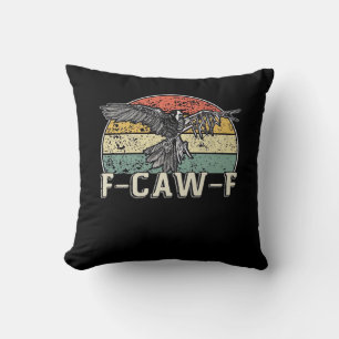 F-Caw-F Kuh Lustiger Vogel Vintage Sonnenuntergang Kissen
