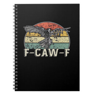 F-Caw-F Kuh Lustiger Vogel Vintage Sonnenuntergang Notizblock