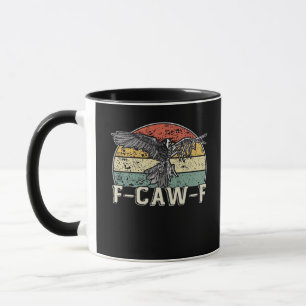 F-Caw-F Kuh Lustiger Vogel Vintage Sonnenuntergang Tasse