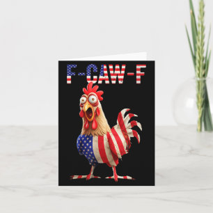 F-caw-f Lustig Huhn Humor USA-Flagge Zitat Hahn Karte