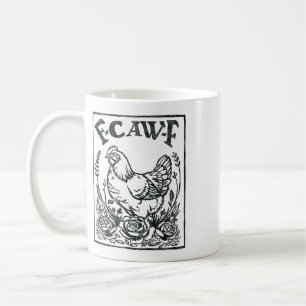 F-caw-f Lustige Hühner Sarkasmus Wortspiel Farmer Kaffeetasse