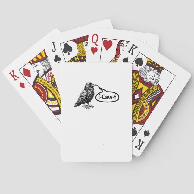 F-Caw-F Lustige Krähe Rabe Wortspiel F-Off Subtile Spielkarten (Rückseite)