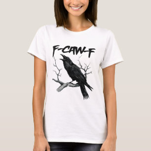 F Caw F Lustige Schwarze Krähe F-Caw-F Schwarzer V T-Shirt