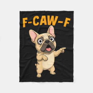 F-caw-f Lustiger Französischer Bulldoggen-Cartoon- Fleecedecke