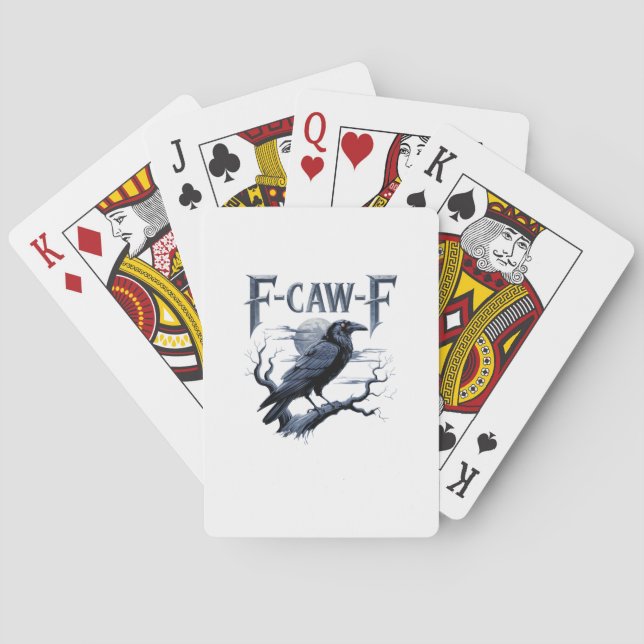 F-Caw-F Lustiger Gothic-Rabe Halloween Spielkarten (Rückseite)