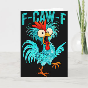 F-caw-f Lustiger Hahn Hühnerfarm Tier Humor Bi Karte