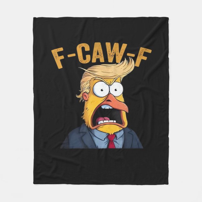 F-Caw-F Lustiger Hahn Klassiker Fleecedecke (Vorderseite)