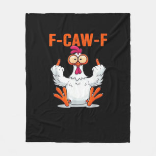 F-Caw-F Lustiger Hahn Klassisch Minimal Sauber Fleecedecke