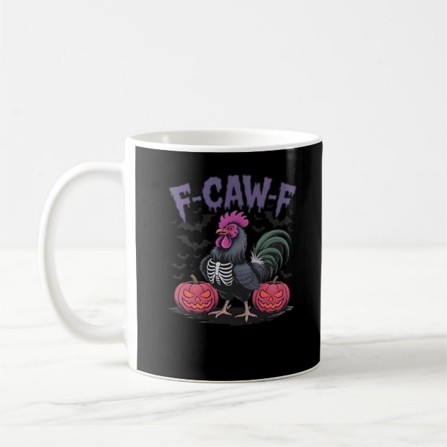F Caw F Lustiger Hahn Klassischer Einfacher Stil Kaffeetasse (Links)