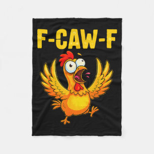 F-caw-f Lustiger Hahn – Verrückte Bauernhof-Tier H Fleecedecke