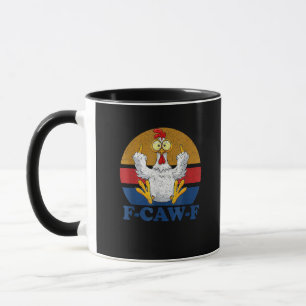 F-Caw-F Lustiger Hahn zeigt Mittelfinger Vintage Re Tasse