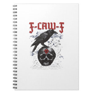 F-Caw-F Lustiger Halloween-Krähe-Rabe-Gothik-Humor Notizblock