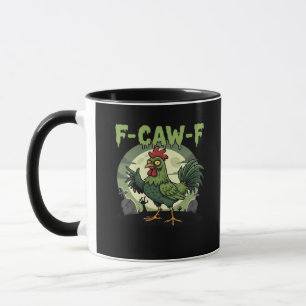 F Caw F Lustiger Hühner Halloween Vintage Klassike Tasse