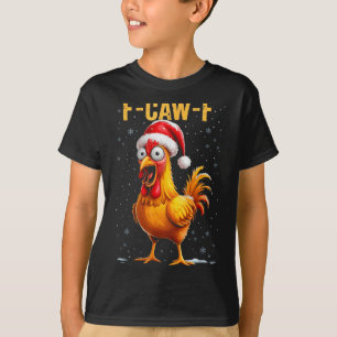 F-caw-f Lustiger Hühner Humor Meme Weihnachten Män T-Shirt