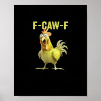 F Caw F Lustiger Hühner Humor Zitat im Vintage-Sti
