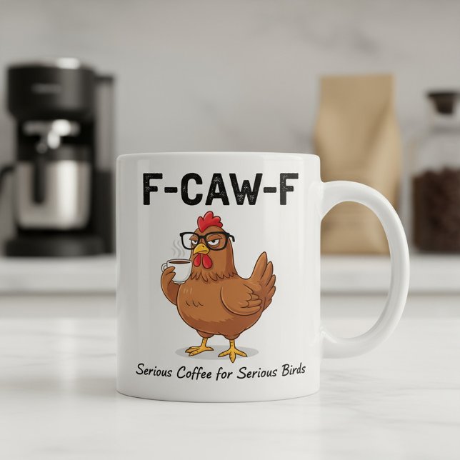 F-Caw-F Lustiger Hühner-Kaffeebecher | Lustiger Ha Kaffeetasse (Von Creator hochgeladen)