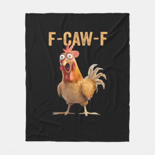 F Caw F Lustiger Hühnerhumor Hahn Meme Klassiker Fleecedecke