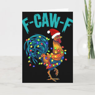 F-caw-f Lustiger Hühnerhumor Hahn Meme Weihnachten Karte