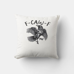 F Caw F Lustiger Krähe Vintage-Grafik Kissen