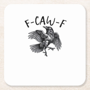 F Caw F Lustiger Krähe Vintage-Grafik Rechteckiger Pappuntersetzer