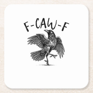 F-Caw-F Lustiger Rabe Crow Spooky Season Kreative Rechteckiger Pappuntersetzer