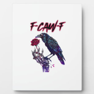 F-Caw-F Lustiger Rabe Krähe Gruselige Jahreszeit H Fotoplatte