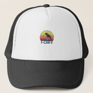 F-Caw-F Lustiger Rabe Vintage-Gothischer Vogel-Wor Truckerkappe