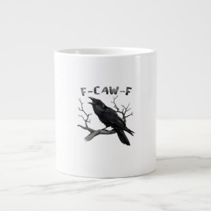 F-Caw-F Lustiger Rabe Wortspiel Gothic Krähe Humor Jumbo-Tasse