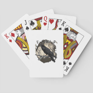 F-Caw-F Lustiger Rabe Wortspiel Gothic Krähe Humor Spielkarten