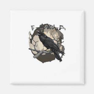 F-Caw-F Lustiger Rabenwitz Gothic Krähe Humor Retr Magnet