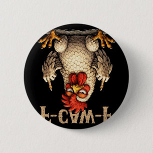 F-caw-f Lustiger schwarzer Hahn Gothic Fcawf Huhn Button