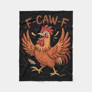F-caw-f Lustiger Unordentlicher Huhn Vogel Hahn Fc Fleecedecke