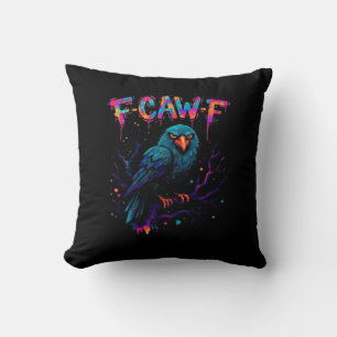 F Caw F Lustiger Vogel Krähe Rabe Wortspiel Witz S Kissen