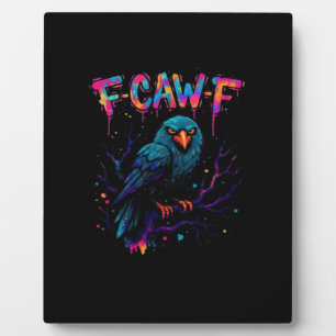F Caw F Lustiger Vogel Krähe Rabe Wortwitz Scherz Fotoplatte