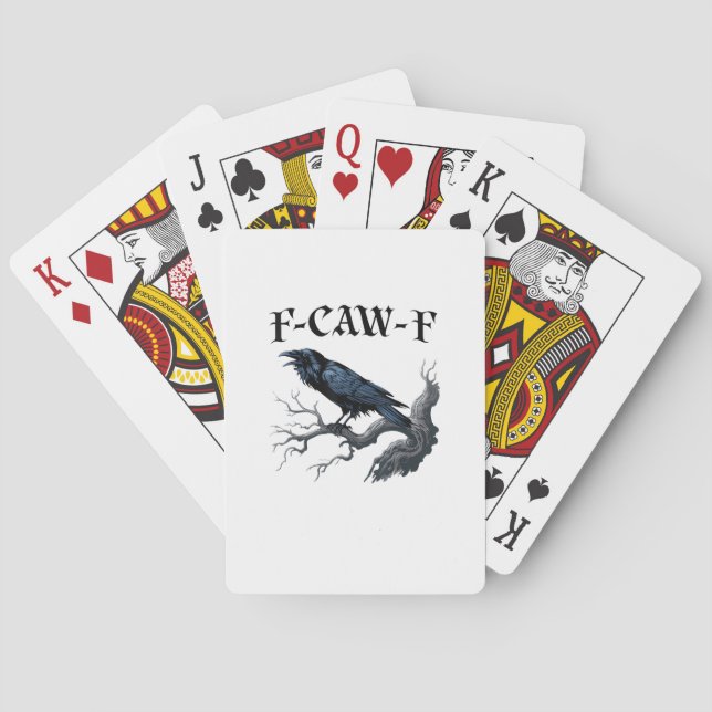 F-Caw-F Lustiger Vogel Krähe Spielkarten (Rückseite)
