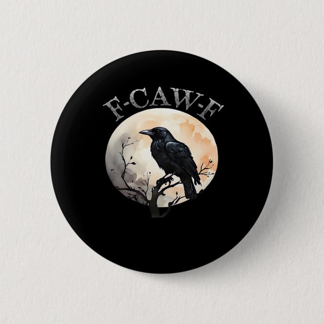 F Caw F Lustiger Vogel Mond Minimaler Sauberer Sti Button (Vorderseite)