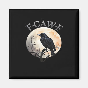 F Caw F Lustiger Vogel Mond Minimaler Sauberer Sti Magnet