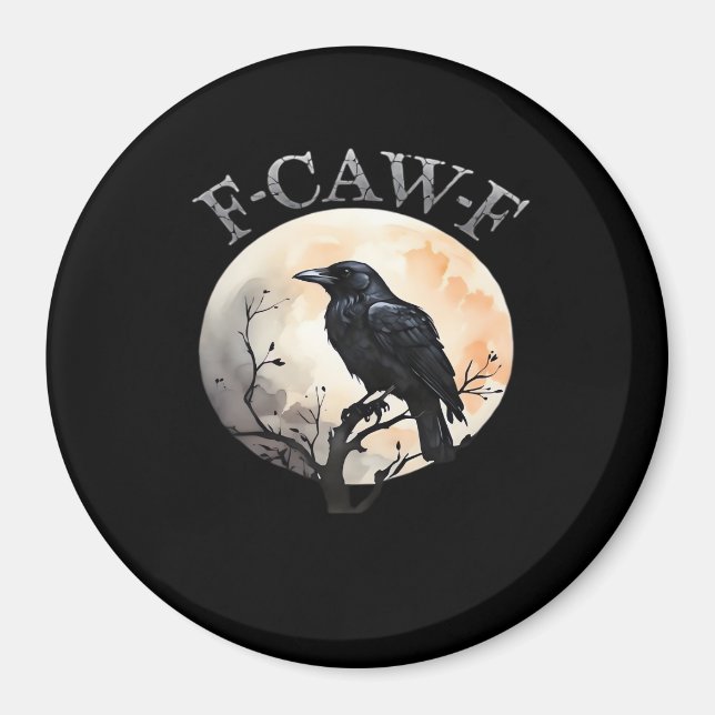 F Caw F Lustiger Vogel Mond Minimaler Sauberer Sti Magnet (Vorne)