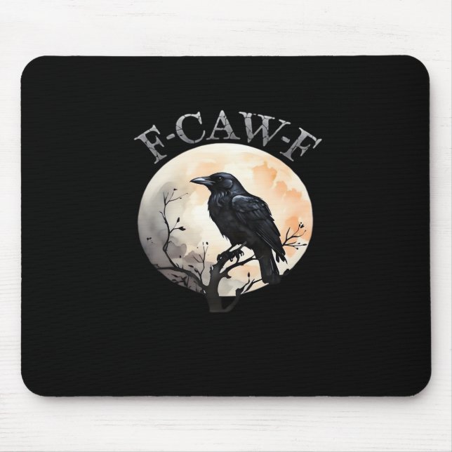 F Caw F Lustiger Vogel Mond Minimaler Sauberer Sti Mousepad (Vorne)