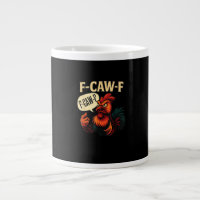 F Caw F Lustiger Wütender Hahn Grafik Retro Stil