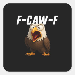 F-Caw-F Lustiges F-Caw-F-Zubehör Retro Klassiker Quadratischer Aufkleber