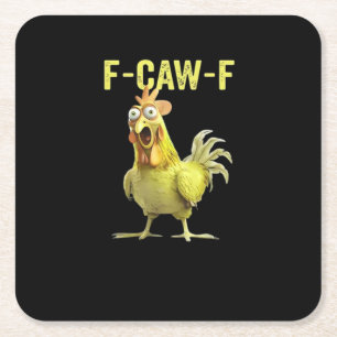 F-Caw-F Lustiges Huhn Klassisch Kreative Freizeitk Rechteckiger Pappuntersetzer