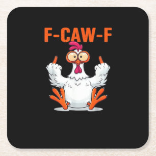 F-Caw-F Lustiges Huhn Klassisch Minimal Sauber Rechteckiger Pappuntersetzer