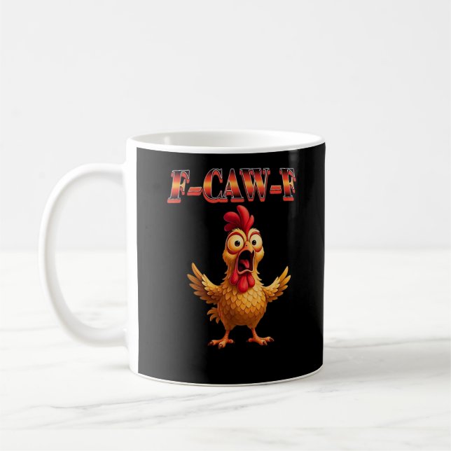 F-Caw-F Lustiges Huhn Klassisches Ästhetisches Des Kaffeetasse (Links)